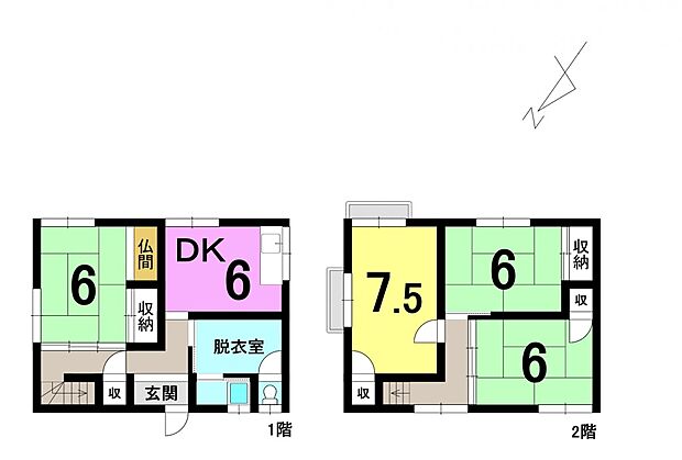 ■4DK　■建物面積延：80.30平米(24.29坪)、1階：40.15平米、2階：40.15平米