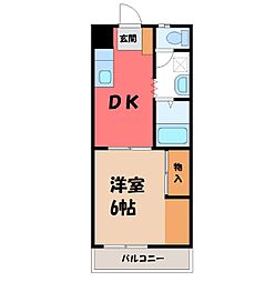 メゾン・アーリー 1DKの間取図画像