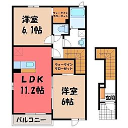 フランシェーネ 2LDKの間取図画像
