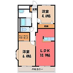 プランドールメゾン 2LDKの間取図画像
