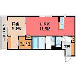 ソッリーゾB 1LDKの間取図画像