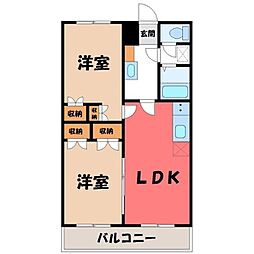 レジデンスカープ自治医大 2階/-