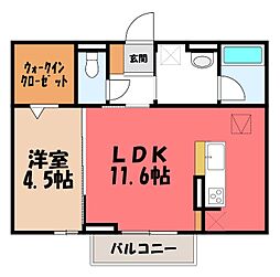 D-TOJO 1LDKの間取図画像
