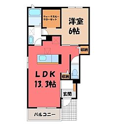 サニーレジデンス 1LDKの間取図画像