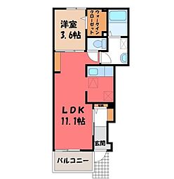 モデラート 1LDKの間取図画像
