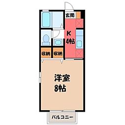 ピエールプセ 1Kの間取図画像