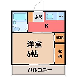 FMハイツ 1Kの間取図画像