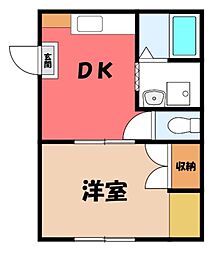 フェニックス21 1Kの間取図画像