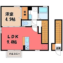 サン・ビリーブ 1LDKの間取図画像
