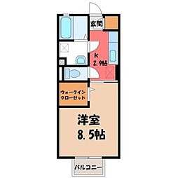クロシェットメゾン5 1Kの間取図画像