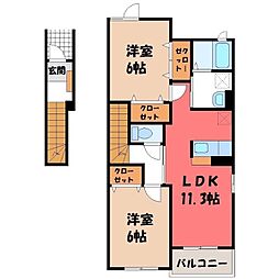 シイナハイツ2 2LDKの間取図画像