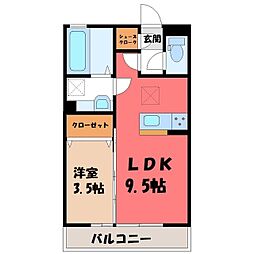 カーサソレアーダ 1LDKの間取図画像