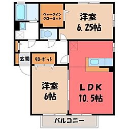 グランサリックスB 2LDKの間取図画像