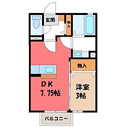 フェリーチェA 1DKの間取図画像