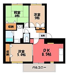 アーバンハイツT・M1 3DKの間取図画像