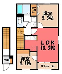 ジェイド 2LDKの間取図画像