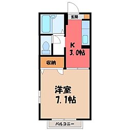 サンハイツ3 1Kの間取図画像