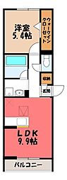 ark西城南 1LDKの間取図画像