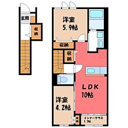 クロリス 2LDKの間取図画像