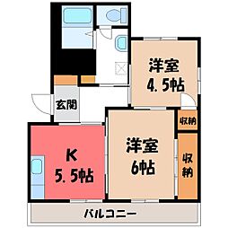コーポ・アップルC 2Kの間取図画像