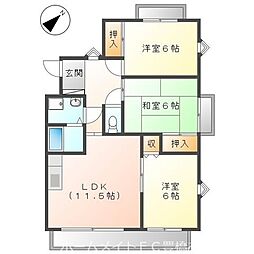 セレーブル春日 3階3LDKの間取り