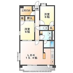 ヴァンクレールONE 2階2SLDKの間取り