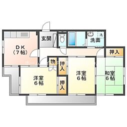 Mハイツ佐藤 4階3DKの間取り