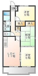 クレストパレス・学園前 4階3LDKの間取り