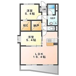 エムロード 2LDKの間取図画像