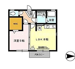 パルアヴェニュー 2階1LDKの間取り