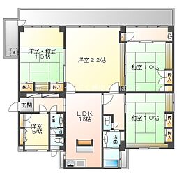 ユトリロつつじが丘3 3階5LDKの間取り