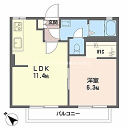 ｆｒａｇｒａｎｃｅみゆき 1階1LDKの間取り