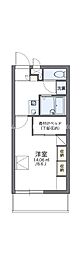 レオパレスFLORIAIII 3階1Kの間取り