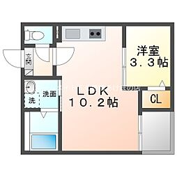 Jack funamachi II 1階1LDKの間取り