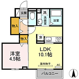 佳未 1階1LDKの間取り
