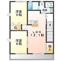 フレーズA 2LDKの間取図画像