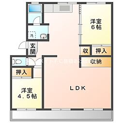ぼたん 2LDKの間取図画像