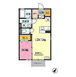 D’sモナリエ 1階1LDKの間取り