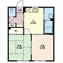 サンホープ 2階2Kの間取り