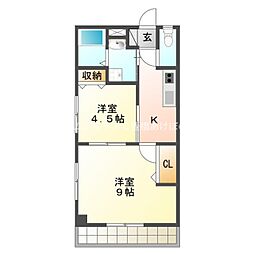 アゼリア21 2Kの間取図画像