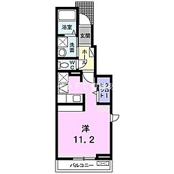 Calme　Alba 1階ワンルームの間取り