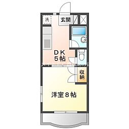 サンライズ羽根井本町 2階1DKの間取り