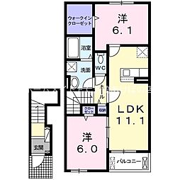 サニー　ブルック 2階2LDKの間取り