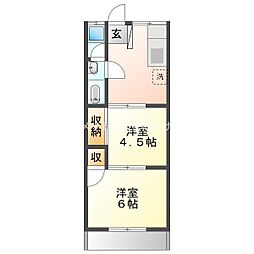 エルセレーノ 1階2DKの間取り