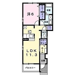 ブライト 1LDKの間取図画像
