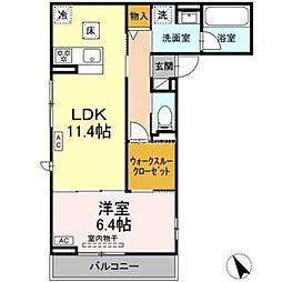 アビタシオンL 1LDKの間取図画像