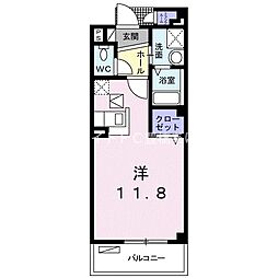 プリムローズ ワンルームの間取図画像