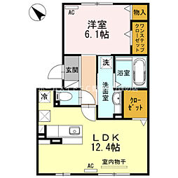 ヴェルドミール 1LDKの間取図画像