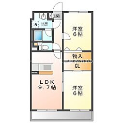 メゾンドクレアール 2LDKの間取図画像