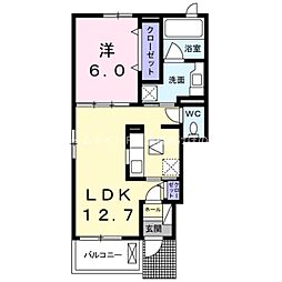 フォルシュ芦原2 1LDKの間取図画像